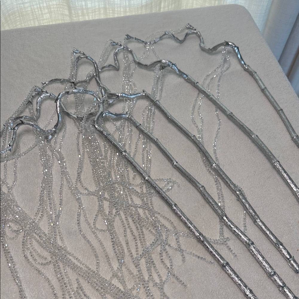 Silver Glitter Branches Home Accent